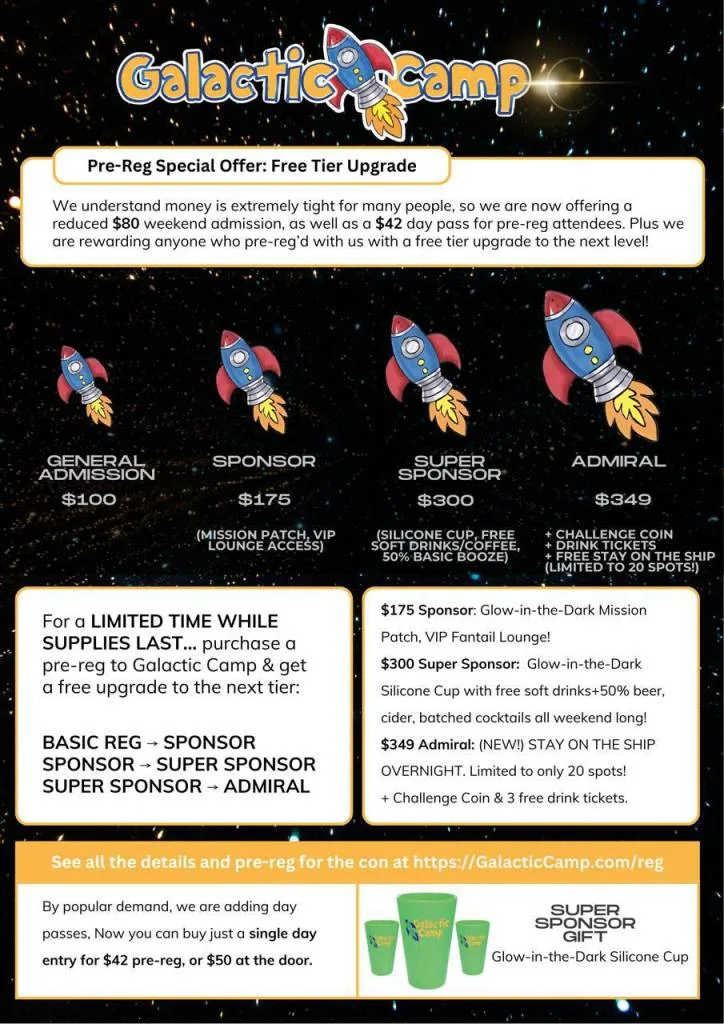 Galactic Camp Reg Open and Big News