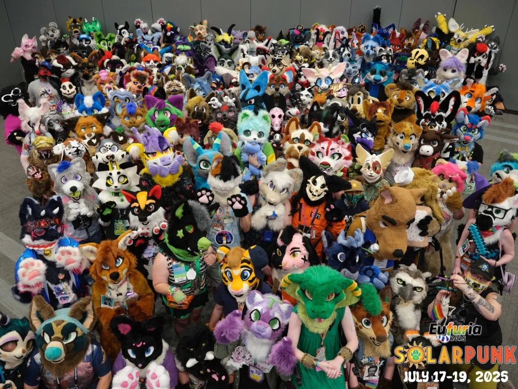 Eufuria 2025 Cyberpunk Fursuiter Group Photo