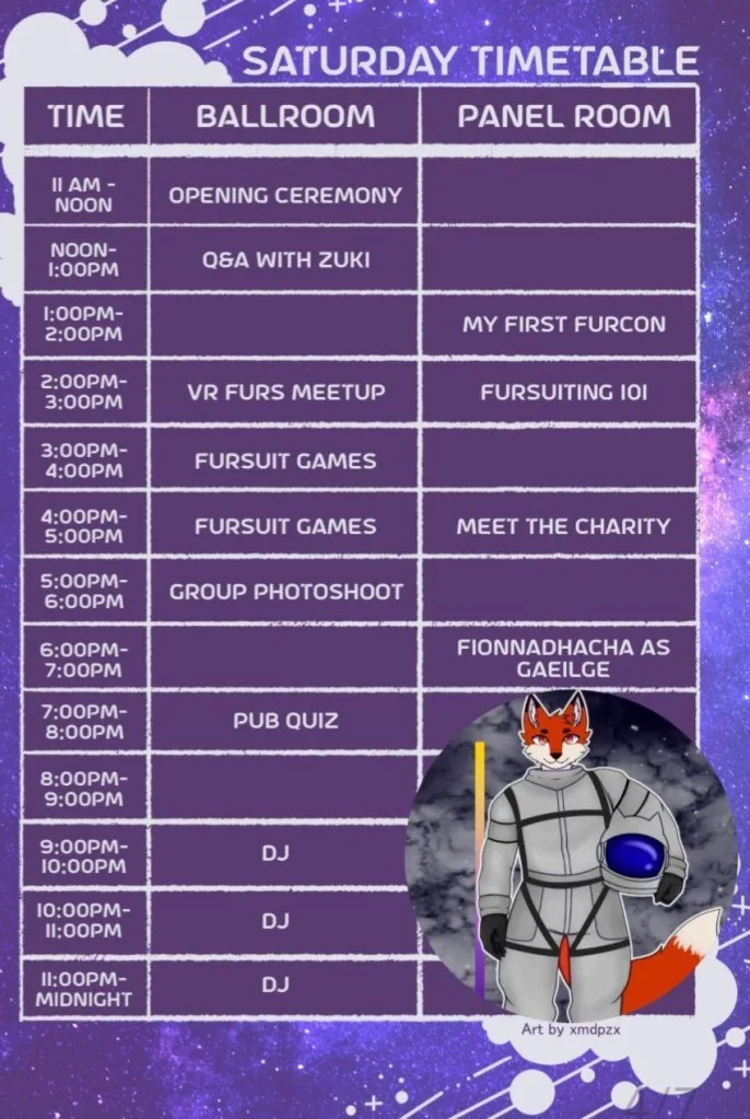 Anthro Irish 2025 Schedule