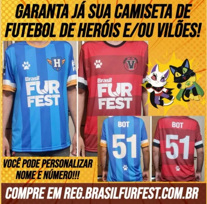 Brasil FurFest Soccar/ Futebol Jersey