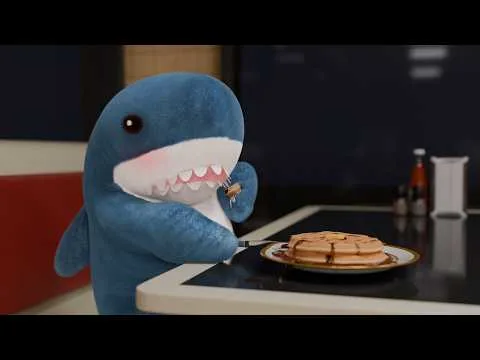 blahaj goes to waffle house at 3am