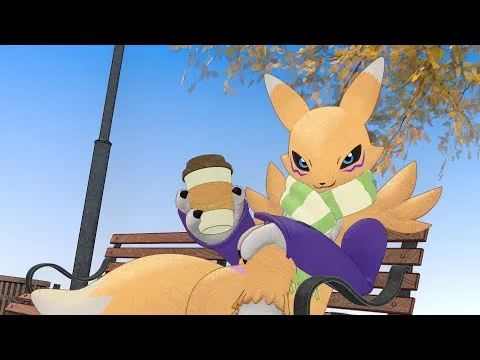 Renamon suggests to stay warm!