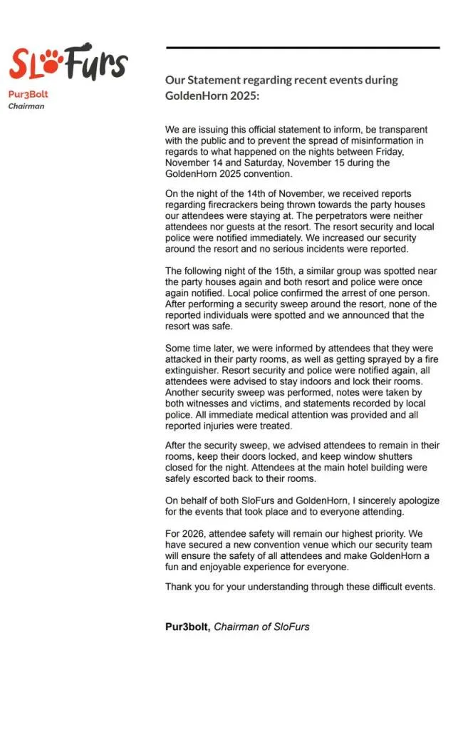 SloFurs React to Events during GoldenHorn 2025: