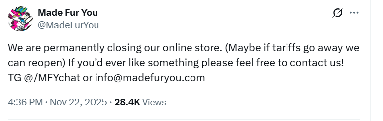 Fursuit Maker Closes : Made Fur You