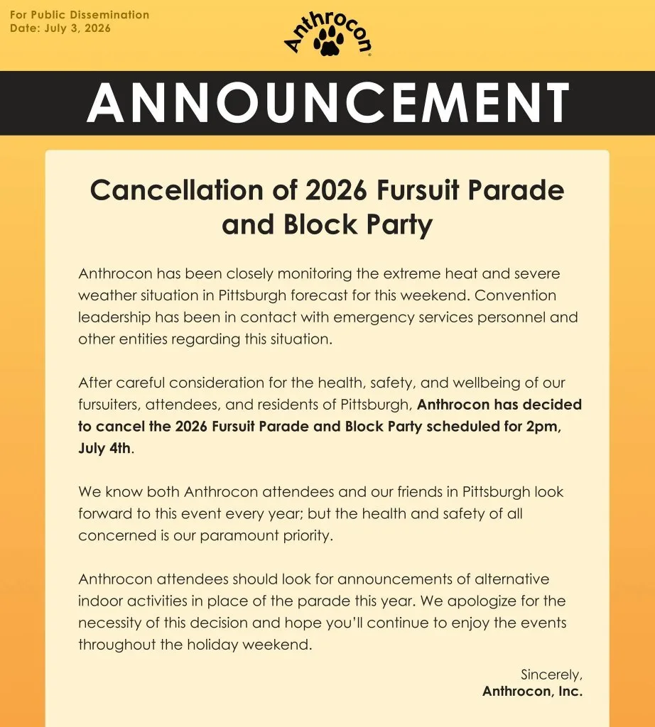 Anthrocon 2026 : No Parade, No Party