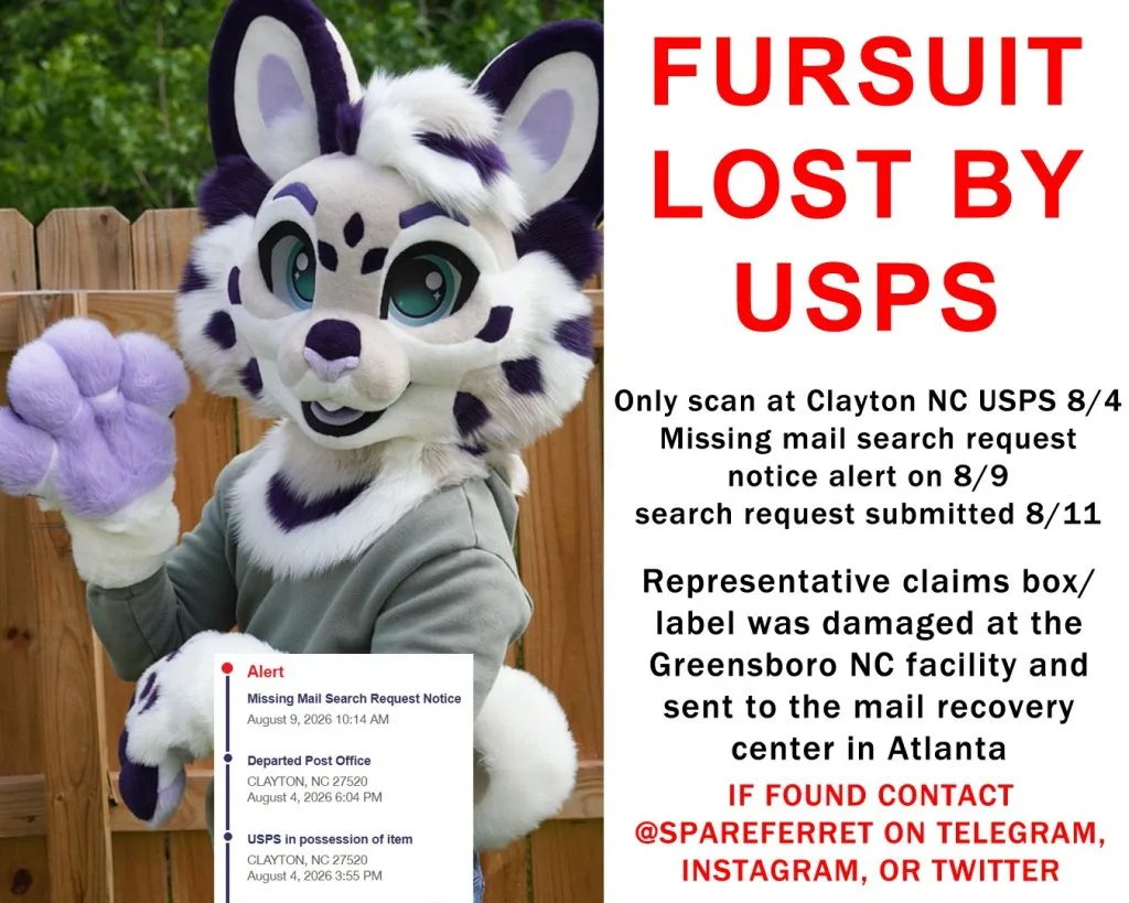 Fursuit Lost by USPS