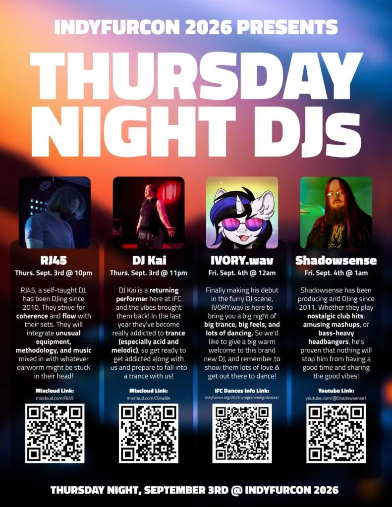 Indy Fur Con 2026 Thursday Night DJs